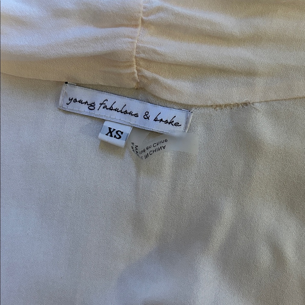 Young Fabulous & Broke Cream Tie-Front Blouse cardigan - Picture 5 of 5